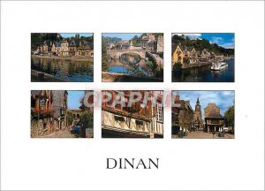 Modern Postcard Dinan Cotes d'Armor old house from the harbor and streets Jer...