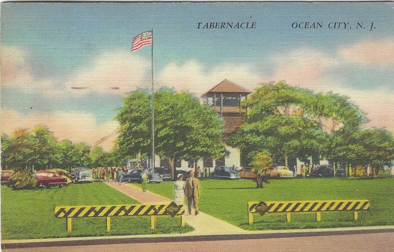 Tabernacle, Ocean City, NJ Linen Postcard