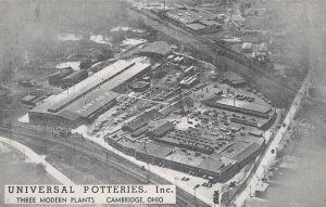 Cambridge Ohio Universal Potteries Factory Aerial View Postcard AA43769