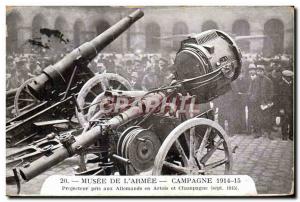 Old Postcard Militaria Paris Musee de l & # 39armee Projector captured German...