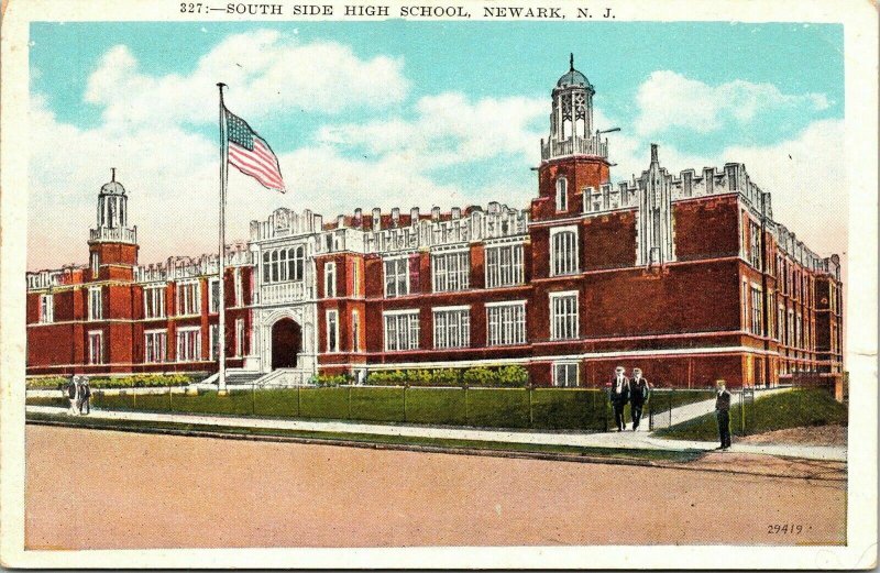 South Side High School Newark NJ New Jersey WB Postcard VTG UNP Vintage Unused 