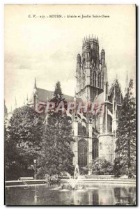 Old Postcard Rouen Apse And Garden Saint Ouen