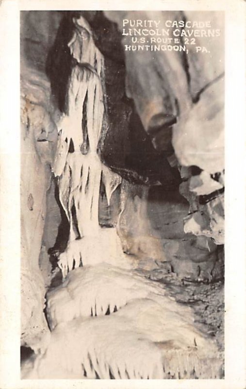 Purity Cascade, Lincoln Caverns Huntingdon, Pennsylvania, USA Unused real pho...