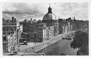 Lot143 real photo girth with Lutheran church  amsterdam netherlands car