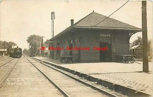 Depot, Illinois, Galva, RPPC, Chicago Rock Island Railroad Station, Childs
