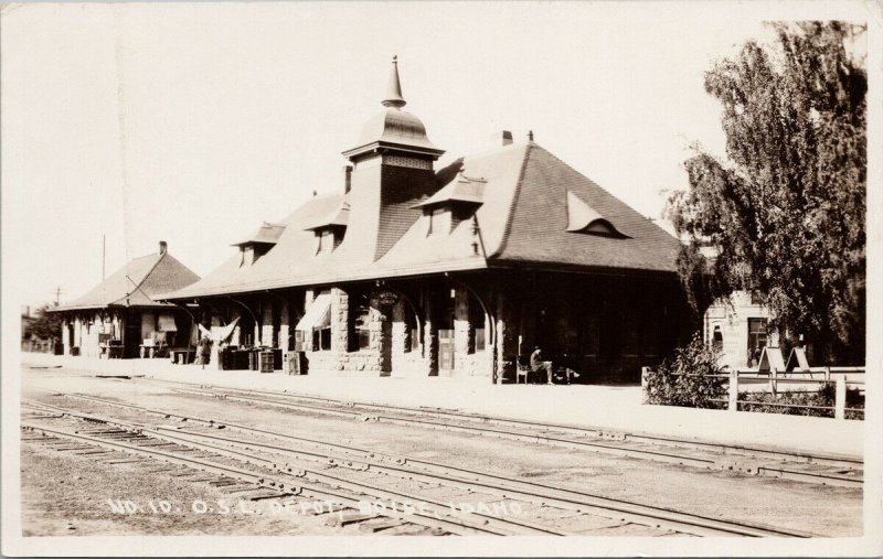 Boise Idaho OSL Depot Oregon Short Line Railway Station Real Photo Postcard F98