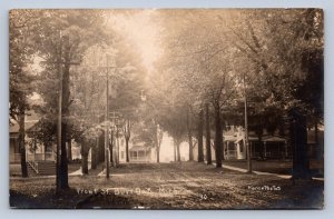 DS3/ Burr Oak Michigan RPPC Postcard c1910 Front Street Homes 100