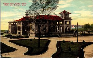 Postcard Michigan Detroit Belle Isle Casino from Mount Cedar ~1910 V182
