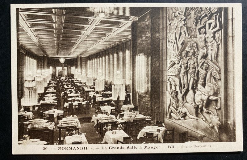 Mint France Real picture postcard Normandie The Big Dining Room 