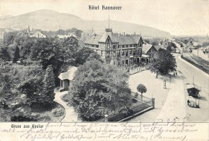 A116 Germany 1902 Gruss aus Goslar Hotel Hannover Railway Trains postcard