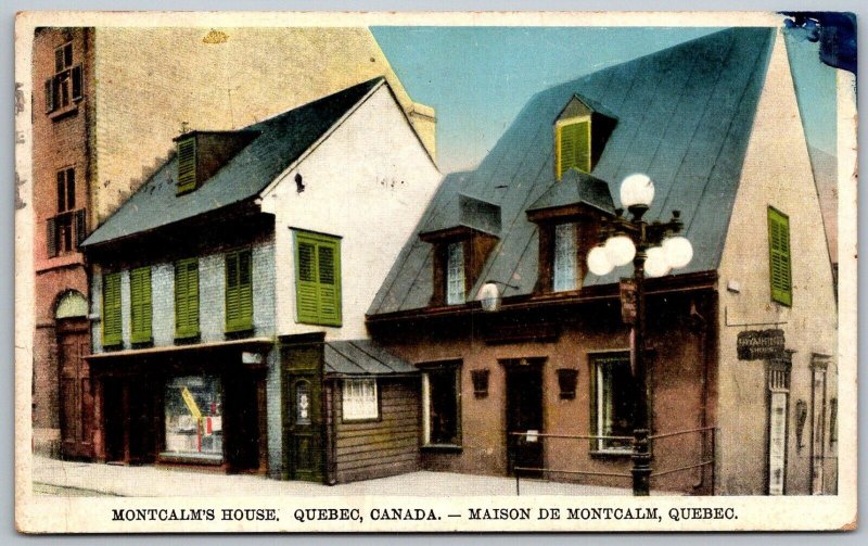 Quebec Canada 1931 Postcard Maison De Montcalm Montcalm's House