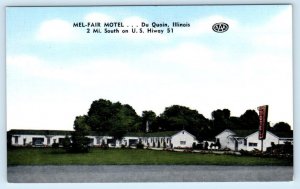 DU QUOIN, Illinois IL ~ Roadside MEL-FAIR MOTEL ca 1940s Perry County  Postcard