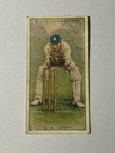 CIGARETTE CARD - WILLS CRICKETERS #27 W.H LIVSEY HAMPSHIRE    (UU99) 