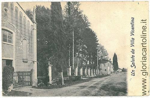 VINTAGE POSTCARD: UDINE - VILLA VICENTINA 1908-