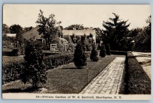 1915 Private Garden Of W S Sanford Sherburne NY Phelps RPPC Photo Postcard