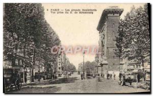 Old Postcard The Grands Boulevards Paris Strasbourg Bd taking view