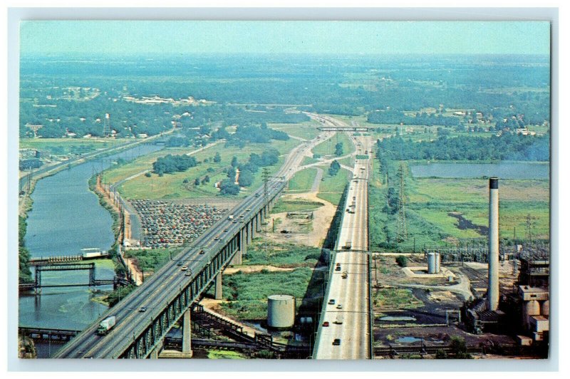 1972 Delaware Memorial Bridge, Wilmington Delaware DE Antique Unposted Postcard