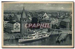 Old Postcard Lindau Hafenpartie Boat