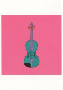 Michael Craig Martin Electric Violin RA London Gallery Painting Postcard