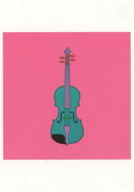 Michael Craig Martin Electric Violin RA London Gallery Painting Postcard