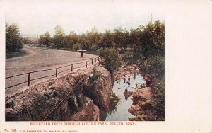 Boulevard Drive Through Lincoln Park, Duluth, Minnesota, Early Postcard, Unused