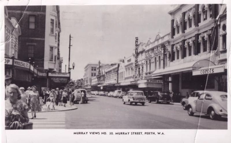 Murray Street Perth Australia Shops Real Photo Old Postcard