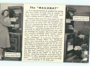 Pre-1952 Postcard Ad MIDCENTURY MODERN MAILOMAT MACHINE AC7442@