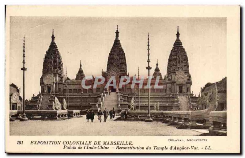 Postcard Old Colonial Exhibition in Marseilles Palais de l & # 39Indo China R...