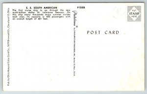 SS South American  St. Lawrence Seaway   Postcard