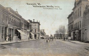 Hillsdale Michigan Howell St., Casino Pict'd. Sky Tinted Vintage Postcard U3649