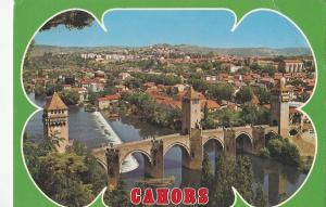 BF20049 cahors vue panoramique sur la ville et le pont  france  front/back image