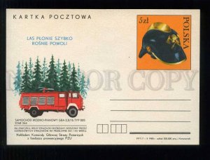 276035 POLAND 1982 year fire truck Star 244 postal card