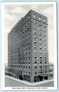 GREENSBORO, North Carolina NC ~ Roadside KING COTTON HOTEL  c1930s Postcard