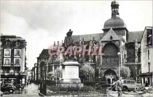 Modern Postcard Dieppe (S Inf) Statue of Duquesne and the Church St Jacques A...