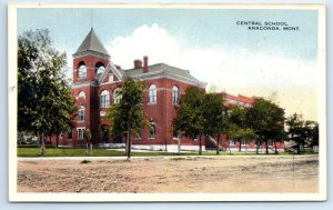 ANACONDA, Montana MT ~ CENTRAL SCHOOL c1920s Deer Lodge County Postcard