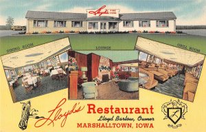 Marshalltown Iowa Lloyd's Restaurant Vintage Postcard AA39709