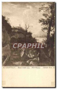 Old Postcard Chantilly Musee Conde Small Landscape Salvator Rosa