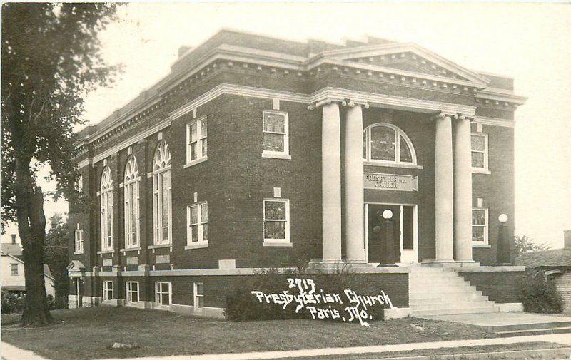 1920s Paris Missouri Presbyterian Church RPPC real photo postcard 18