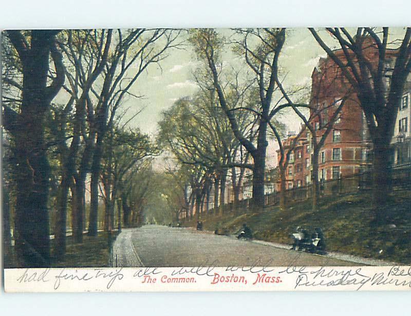 Pre-1907 HOUSES ALONG THE COMMON Boston Massachusetts MA hp9682