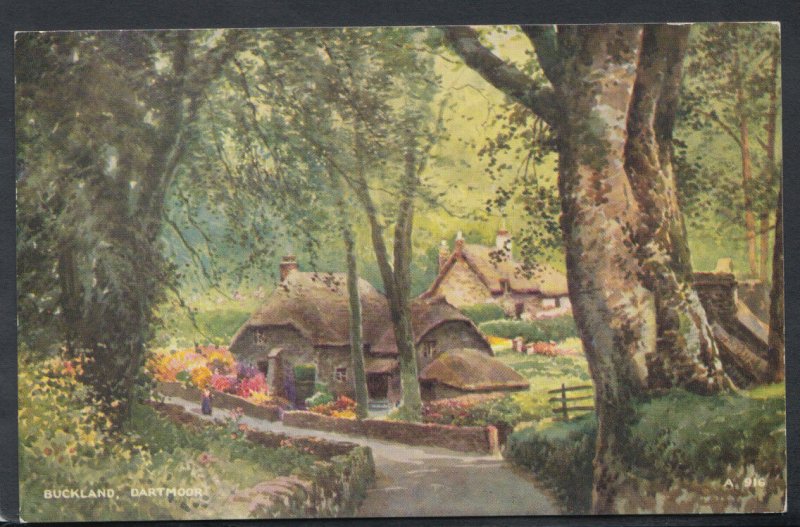 Devon Postcard - Buckland Cottages, Dartmoor RS11691