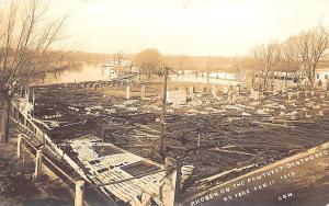 Cranston RI Rhodes On The Pawtuxet 1915 Canoe Club Fire Signed C.S.W. Postcard