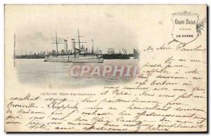 Old Postcard Le Havre Departure of a Boat Charbonnier Grand Bazaar