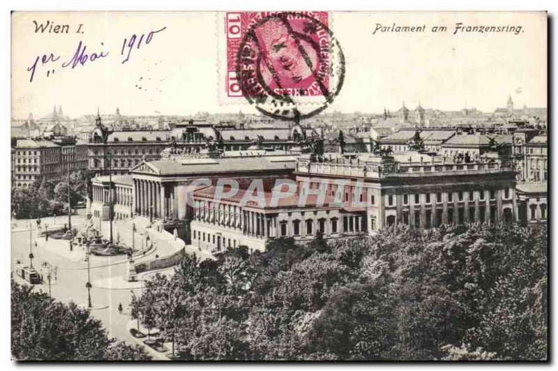 Austria Wien Austri Old Postcard Parlament am Franzensring