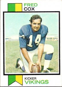 1973 Topps Football Card Fred Cox Minnesota Vikings sk2620