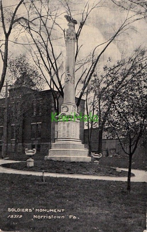 Postcard Soldiers' Monument Norristown PA