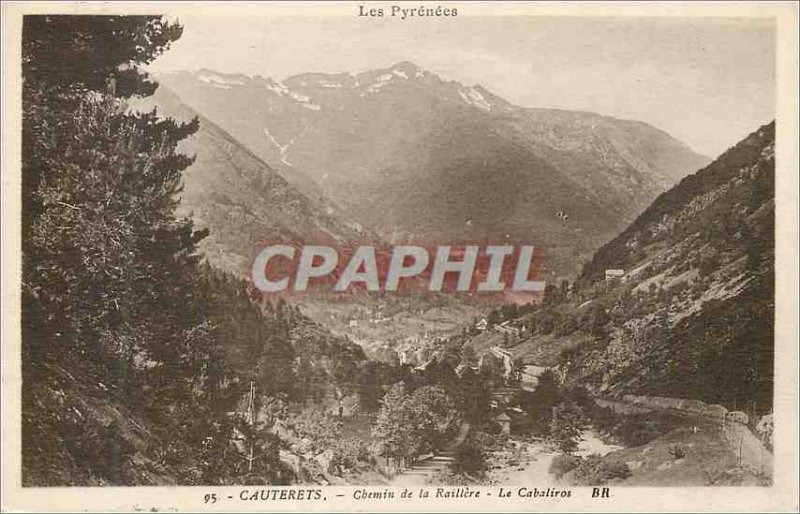 Old Postcard Cauterets Pyrenees path Raillere The Cabaliros