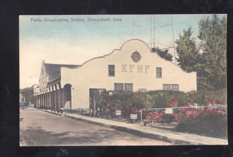 SHENANDOAH IOWA FIELDS BROADCASTING RADIO STATION KFNF VINTAGE POSTCARD