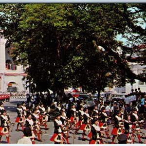 c1960s Singapore Girl Pipe Band Parade National Day Celebration Chrome Card A231