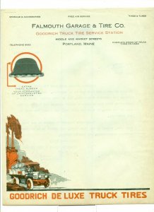 1919 Falmouth Garage & Tire Co. to Town Clerk Old Orchard Letter Head LH1. 