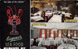 EUGENE'S Seafood Lobster Hotel Juneau Restaurant Milwaukee, WI Vintage Postcard